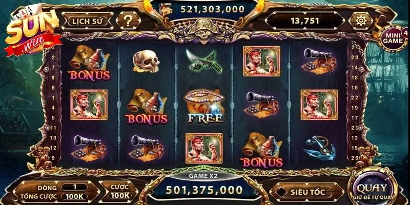 Pirate King Sunwin - Game Quay Hũ Cướp Biển Hấp Dẫn 3 Sunwin Pirate King Sunwin gây ấn tượng với hệ thống âm thanh sống động